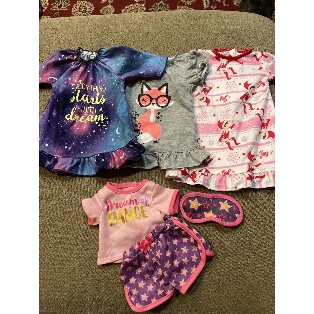 Lot Of 3 Gowns For 18" Dolls/American Girl And Shorts Outfit (AH)
